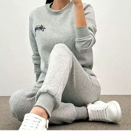 스투시 STUSSY 베이직 크루 맨투맨 SET (기모version ) - 남여공용