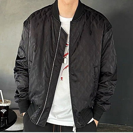 DIOR 다이아몬드 올오버 패딩 점퍼 - 블랙