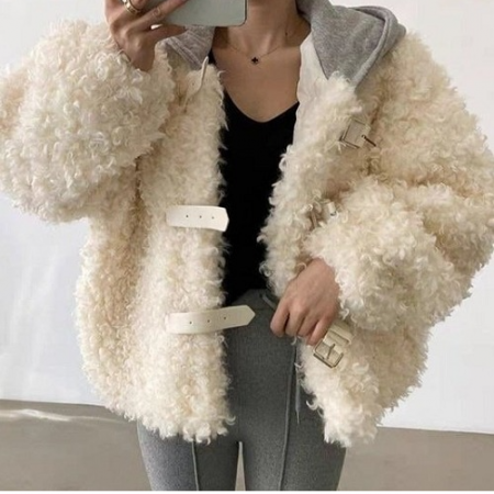 CELI*E 뽀글이 후드양털 자켓