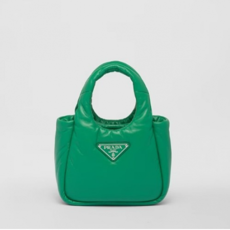 PRA*A 스몰 패딩 소프트 나파 가죽 백 망고