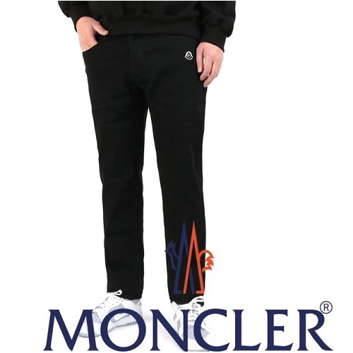 MONCL*R 플래그먼트 자수블랙 슬림진