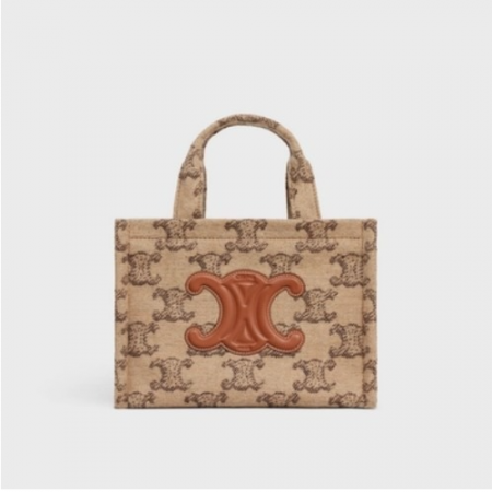 CEL*NE 스몰 카바스 타이스 트리옹프 텍스타일 카멜