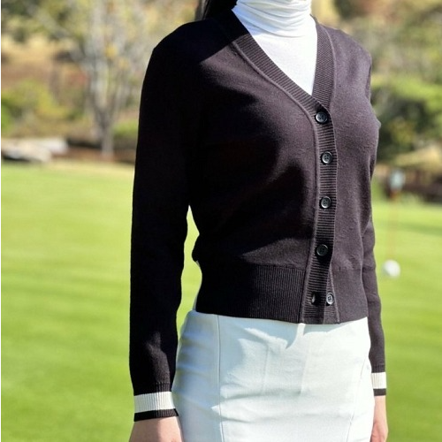 랑방*랑 엠보스드 로고 니트 가디건 (WOMEN)