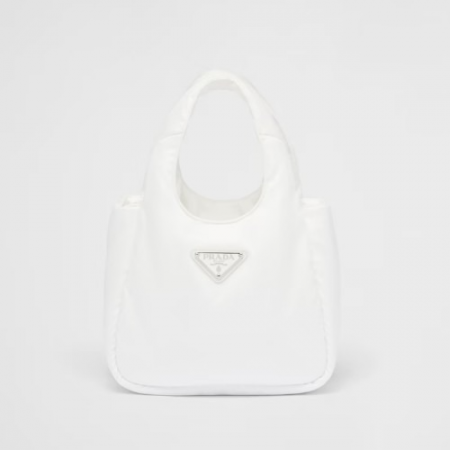 PRA*A 소프트 패딩 리나일론 미니백 화이트