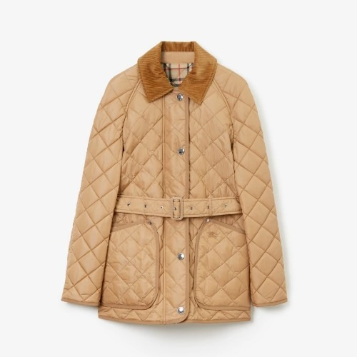 BURBE*RY 다이아몬드 퀼팅 나일론 재킷 아카이브 베이지