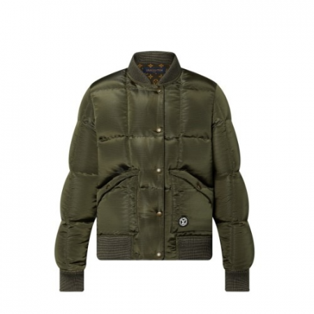 LOUIS VUI*TON 패디드 나일론 보머 재킷 카키 그린