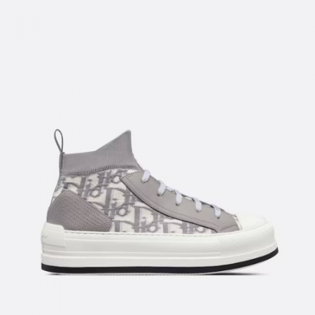 DIOR WALK’N’DIOR 플랫폼 스니커즈 그레이 오블리크 테크니컬 메시