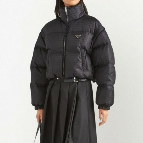 PRA*A 탈부착식 소매 크롭 패딩 재킷