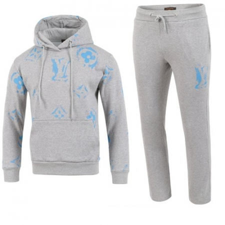 LOUIS VUITT*N 블루 나염 후드 트레이닝 셋트