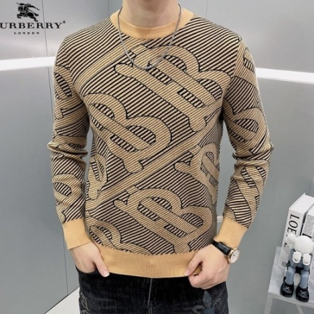 BURBER*Y B 사선 패턴 울니트