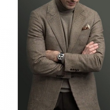 BURBER*Y 모스코 울 잔체크 자켓