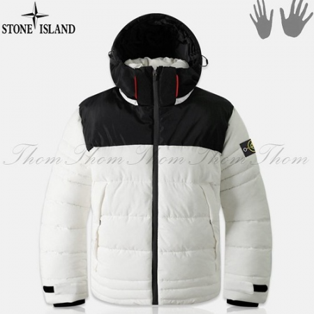 스톤아일*드 배색 후드 패딩 점퍼