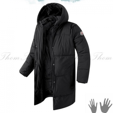 MONCL*R TU 삼색 포인트 롱 후드 패딩