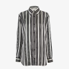 FEND* 스트라이프 실크 셔츠 - 블랙 & 화이트