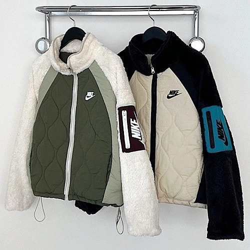 NIKE 리버시블 배색 양털 점퍼