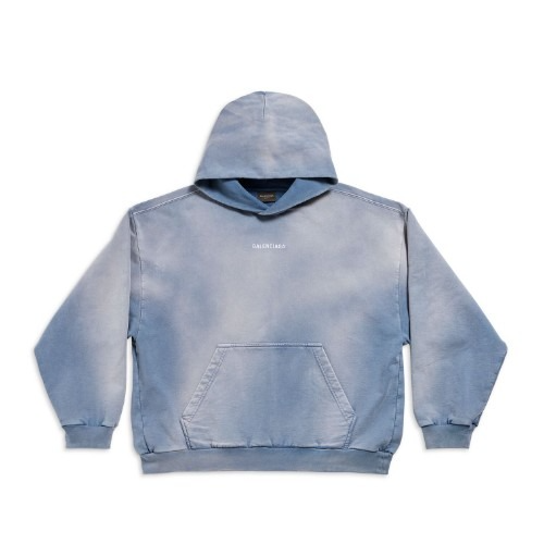 BALENC*AGA BACK 미디엄 핏 HOODIE - 페이드 블루