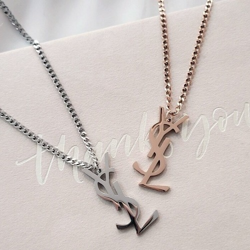 SAINT LAURE*T 중형체인 롱 스틸 목걸이