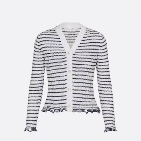 DI*R Tribales 버튼 가디건 - 화이트 & 블랙