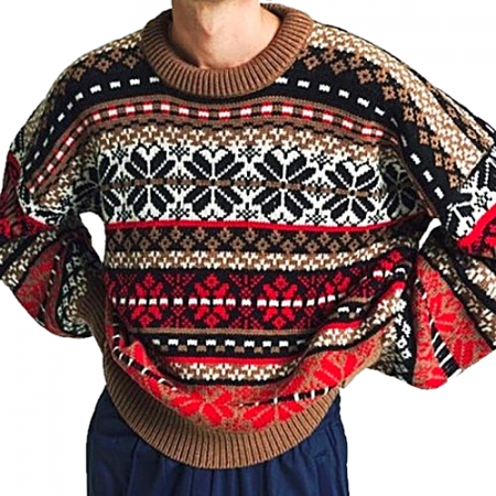 MARTINEROSE 페어아일 드로우스웨터