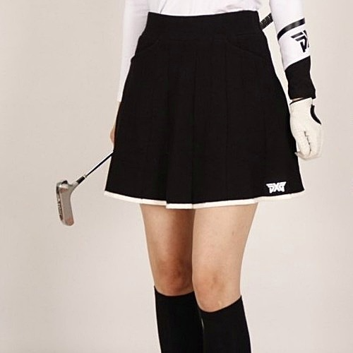 PXG 배색라인 니트 스커트