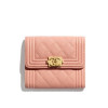 샤넬 보이 플랩 카드홀더 피치핑크