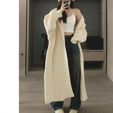 CELI*E 롱 니트 가디건 코트