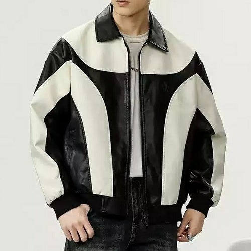 MONCL*R 그레노블 스틸 세미오버 레더 자켓 (수입)