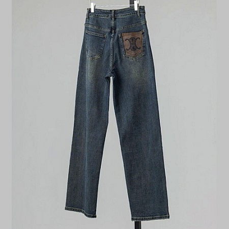 CELINE 다크 유니언 워싱 포켓 데님 진