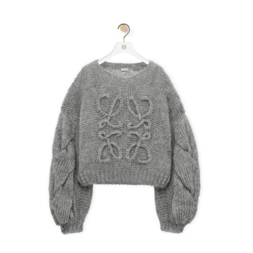 LO*WE 애너그램 스웨터 - 그레이 멜란지