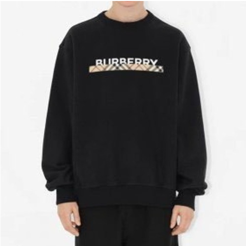 BURBER*Y 체크 심플 맨투맨 (남여공용) (커플추천)