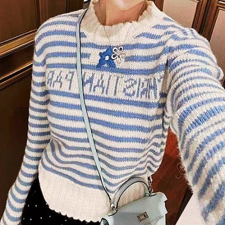 DIOR 스트라이프 베이직 니트