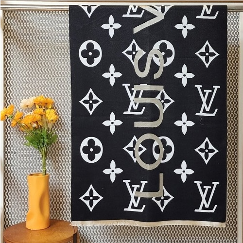 LOUIS VUITT*N 양면 숄 머플러