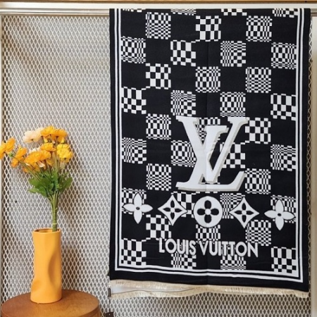 LOUIS VUITT*N 양면 숄 머플러