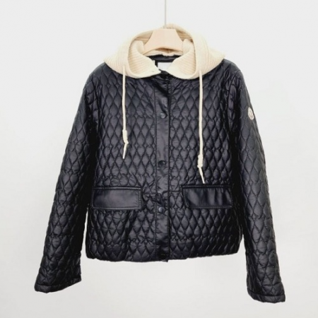 MONCL*R 레더 후드점퍼