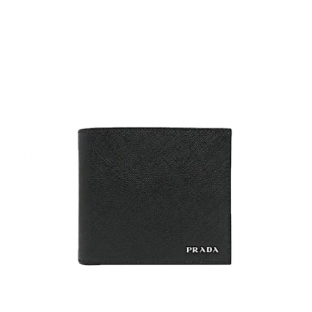 PRADA 사피아노 스틸로고 반지갑