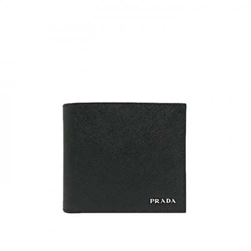 PRADA 사피아노 스틸로고 반지갑