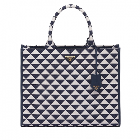 프*다 PRADA 심볼 자카드 패브릭 핸드백 - 라지