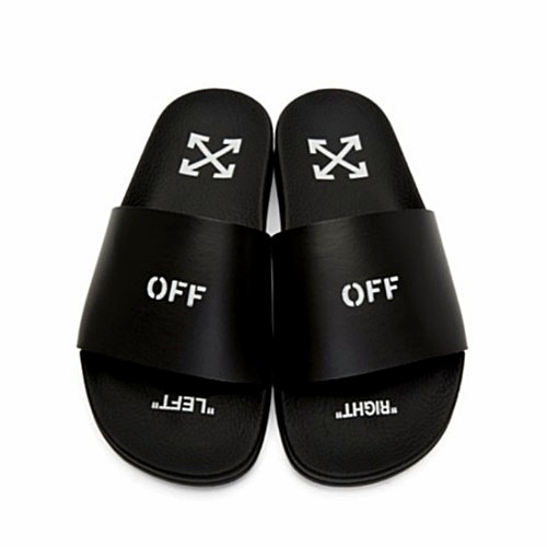 Off White 오프화*트 루버 슬라이드 샌들 블랙