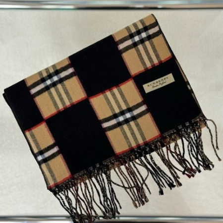 BURBER*Y 체크블럭 머플러 (수입고급)