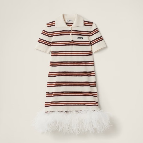 MI* M*U 실크 및 코튼 폴로 드레스