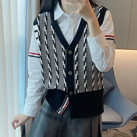 THOM BROW*E 23FW 4바 트위스트 케이블 울 베스트