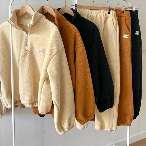 CELI*E 양털 하프집업 세트