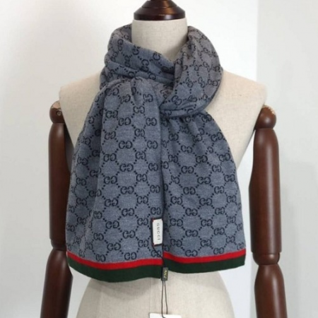 GUC*I GG 투톤 울 캐시미어 머플러