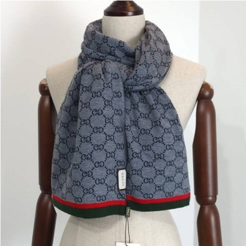 GUC*I GG 투톤 울 캐시미어 머플러