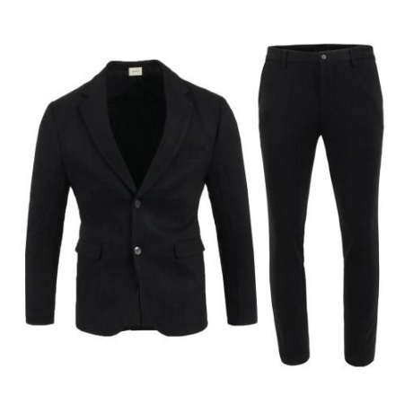 GUC*I 스트라이프 모직 슬림 정장세트 (수입)