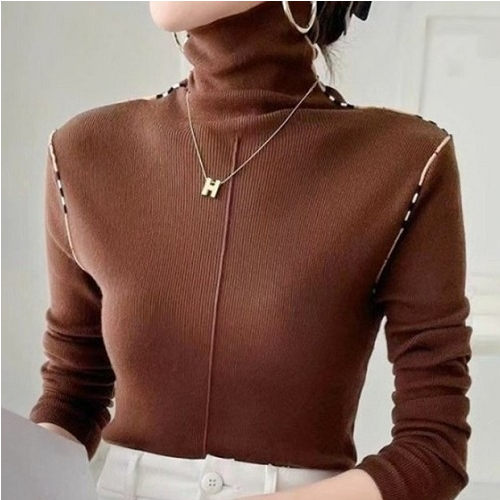 BURBER*Y 줄포인트 폴로 니트