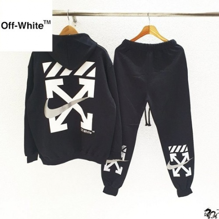 OFF WHI*E & NIKE 콜라보 기모 후드세트