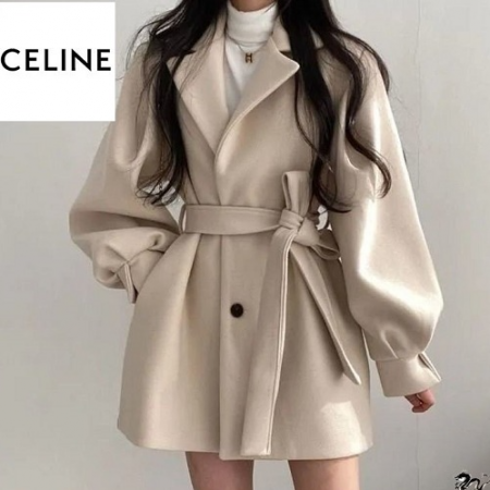 CELI*E 볼륨 소매 벨트 코트