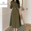 VALENTI*O V 벨트 트렌치 원피스