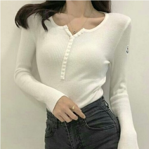 MONCL*R 단추 골지니트